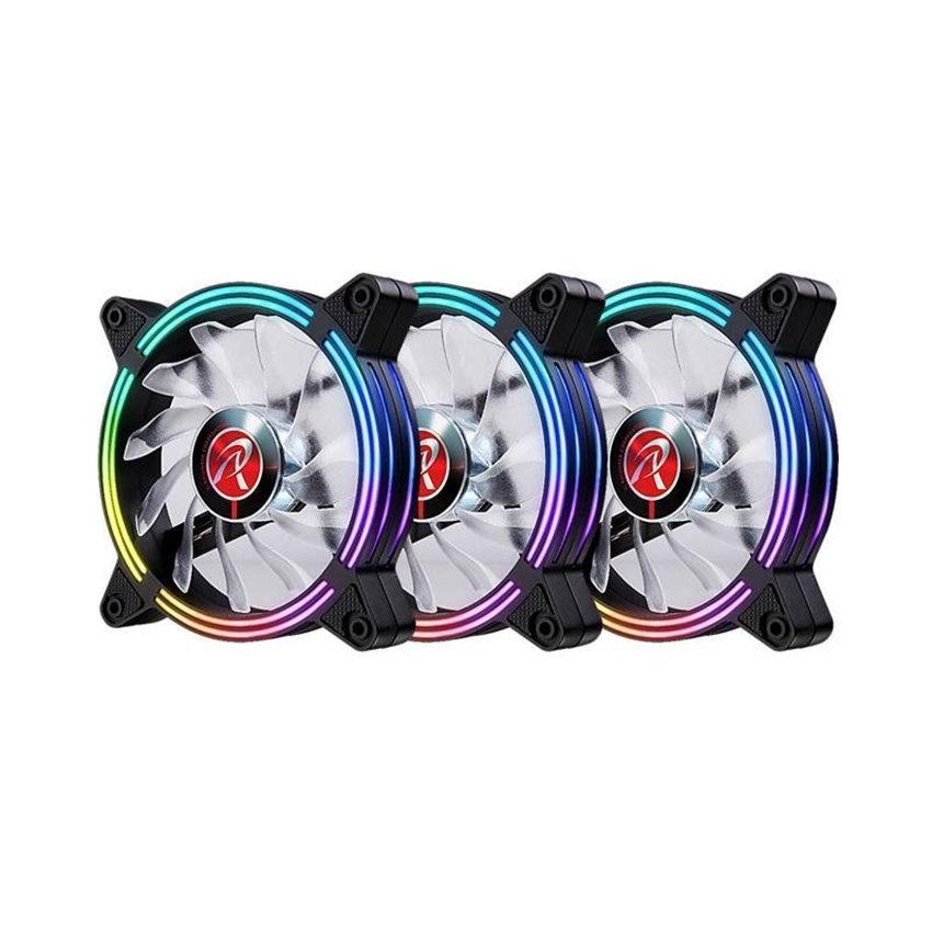 Fan Case Raijintek Iris ADD-3 12cm RGB Pack 3 Fan (Hub + Remote + Đầu chia 1 ra 3)
