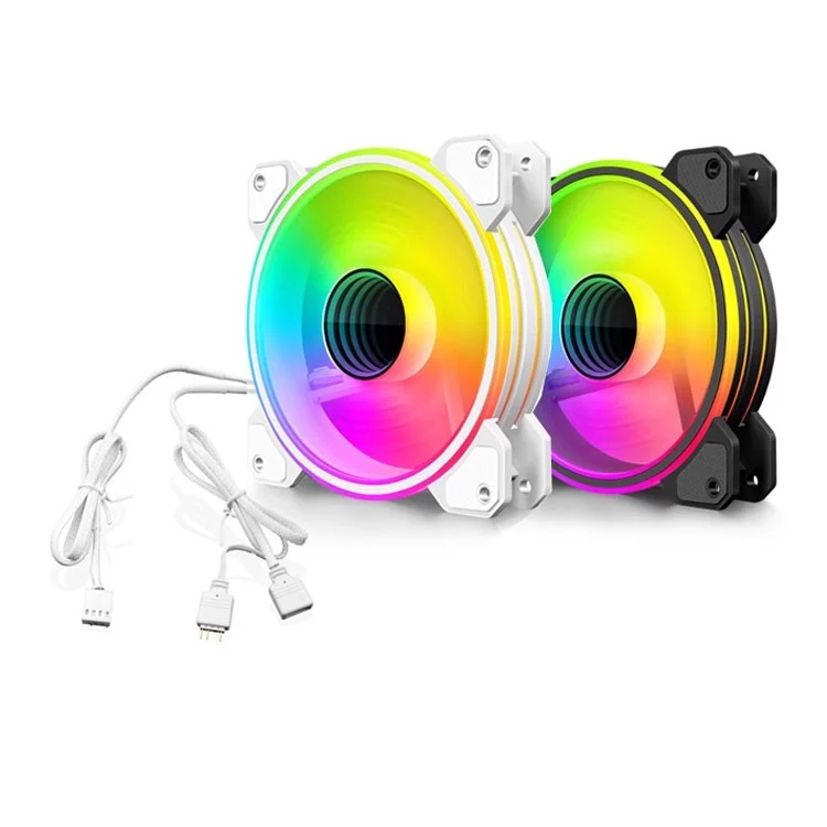 Fan Case Coolmoon WF1 Led RGB | Bộ 5 fan, kèm sẵn HUB + Remote, Trắng - Đen