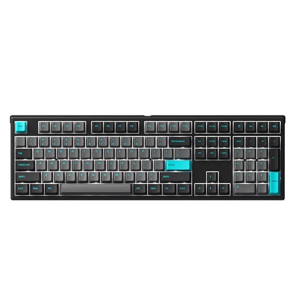 Bàn phím cơ Akko MonsGeek MG108 Black & Cyan (AKKO CS switch Wine Red)