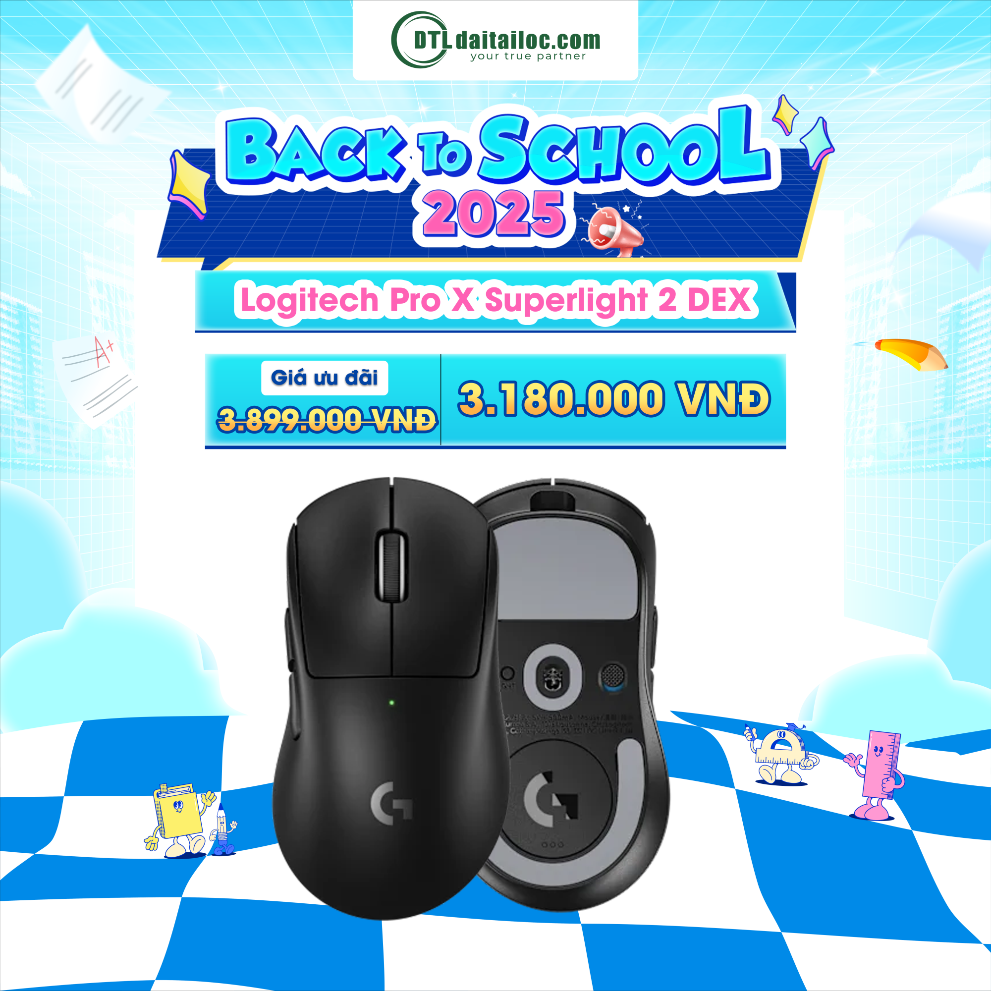 Chuột gaming Logitech PRO X SUPERLIGHT DEX giá rẻ Đại Tài Lôc