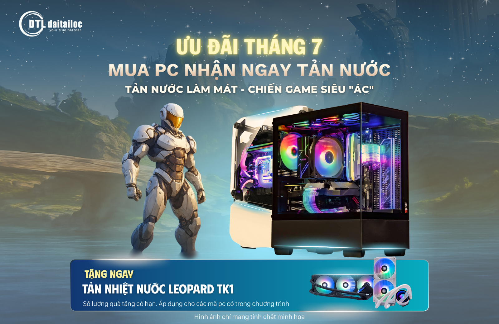 Ưu đãi tháng 7 PC tặng tản nước