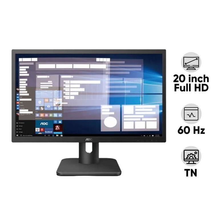 Màn hình máy tính LCD AOC 20E1H | 19.5 inch/HD+/Tấm nền TN/60Hz Chính Hãng