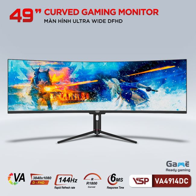 Màn hình LCD Cong Ultrawide Gaming VSP VA4914DC 144Hz 