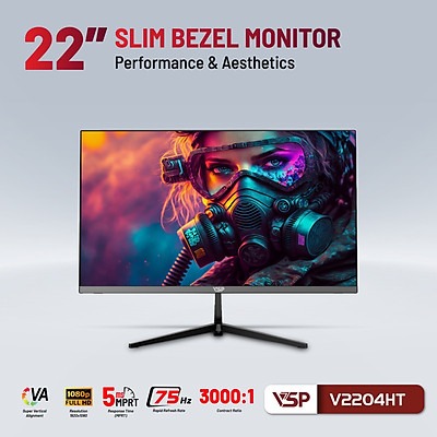 Màn hình máy tính LCD VSP V2204HT | 22 inch/Full HD/Tấm nền VA/75Hz Chính Hãng