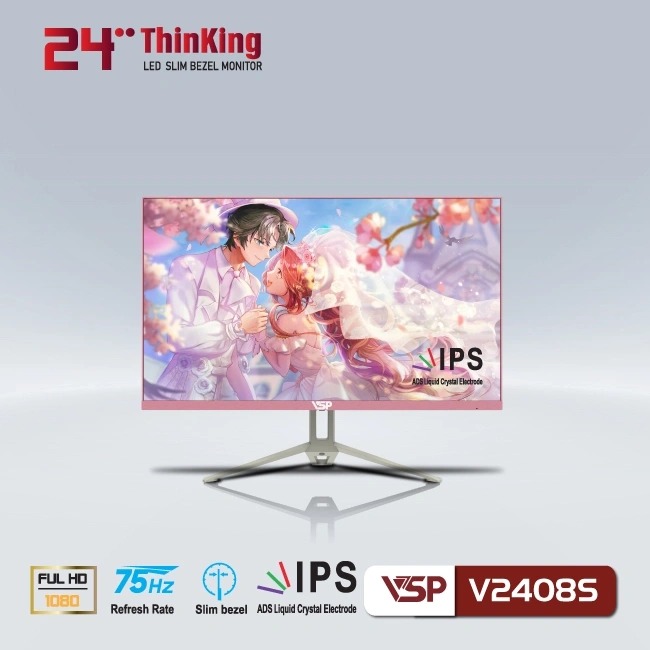 Màn hình máy tính LCD VSP V2408S | 23.8 inch/Full HD/Tấm nền IPS/75Hz Chính Hãng