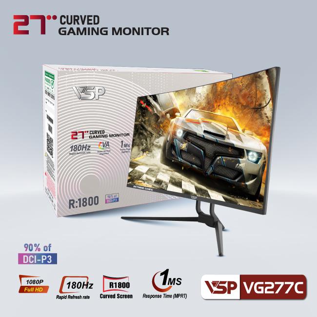 Màn hình máy tính LCD Cong VSP VG277C | 27 inch/Full HD/Tấm nền VA/180 Hz Chính Hãng