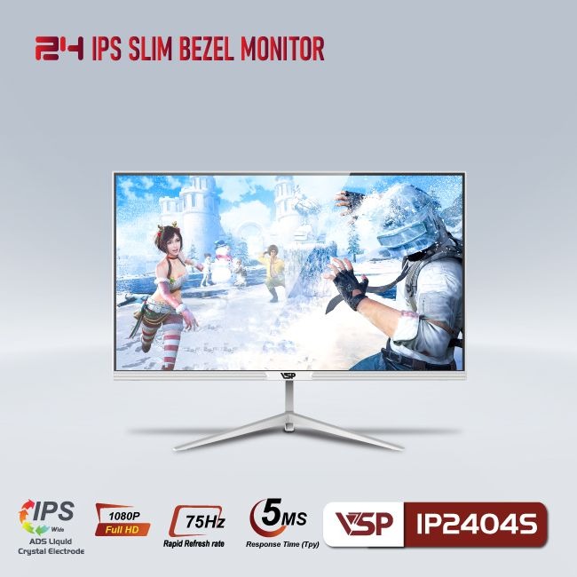 Màn hình máy tính LCD VSP IP2404S Trắng | 24 inch/Full HD/Tấm nền IPS/75Hz Chính Hãng