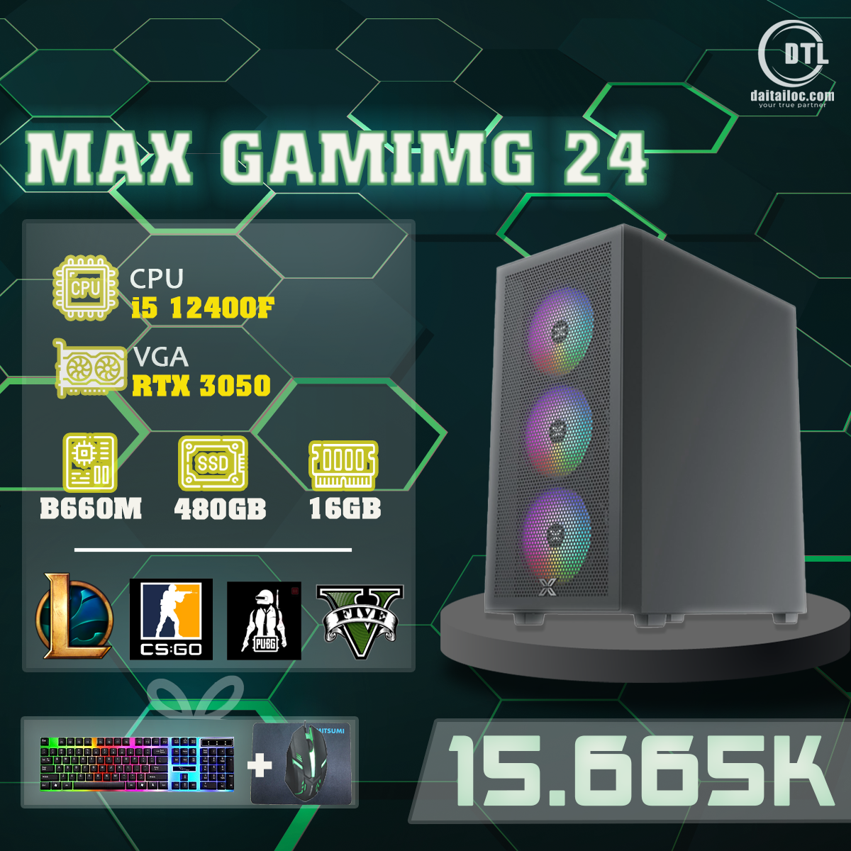 Bộ máy tính Gaming MAX 2024