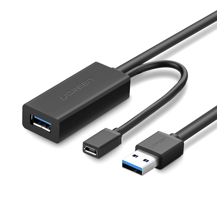 Cáp USB nối dài 3.0 dài 10m hỗ trợ nguồn Micro USB (US175) Ugreen 20827