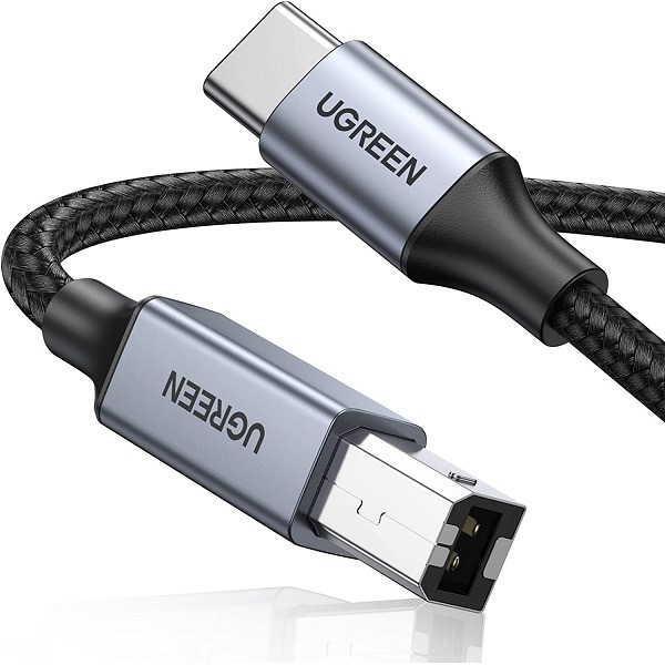 Cáp USB in (máy in) chuyển từ USB Type C sang USB Type B dài 3M bọc dù (US370) Ugreen 80808