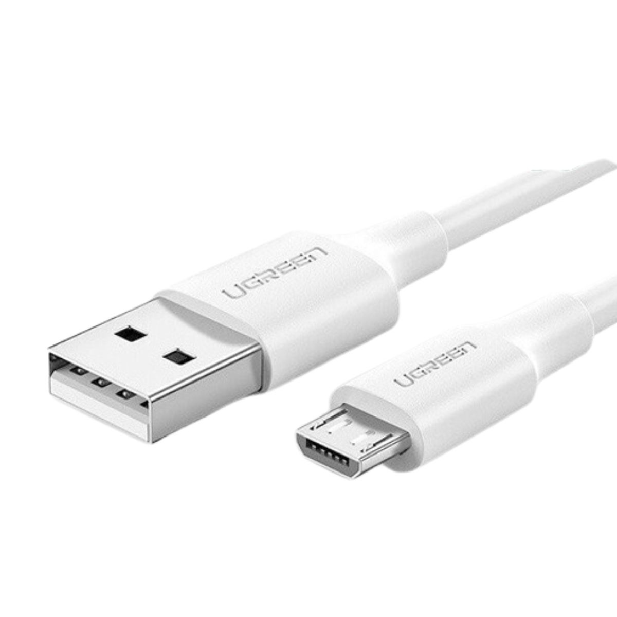 Cáp chuyển USB 2.0 A đến Micro USB Mạ niken 1m (Trắng) UGREEN 60141