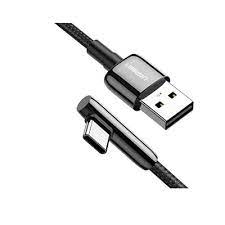 Cáp chuyển USB 2.0-A đến cáp USB-C góc cạnh Vỏ hợp kim kẽm với bện 1m (Đen) UGREEN 70413