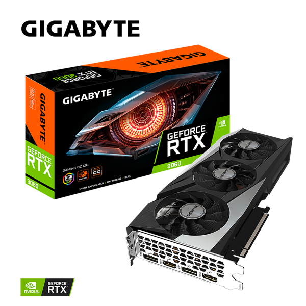 Card màn hình GIGABYTE GeForce RTX 3060 GAMING OC 12G (LHR)
