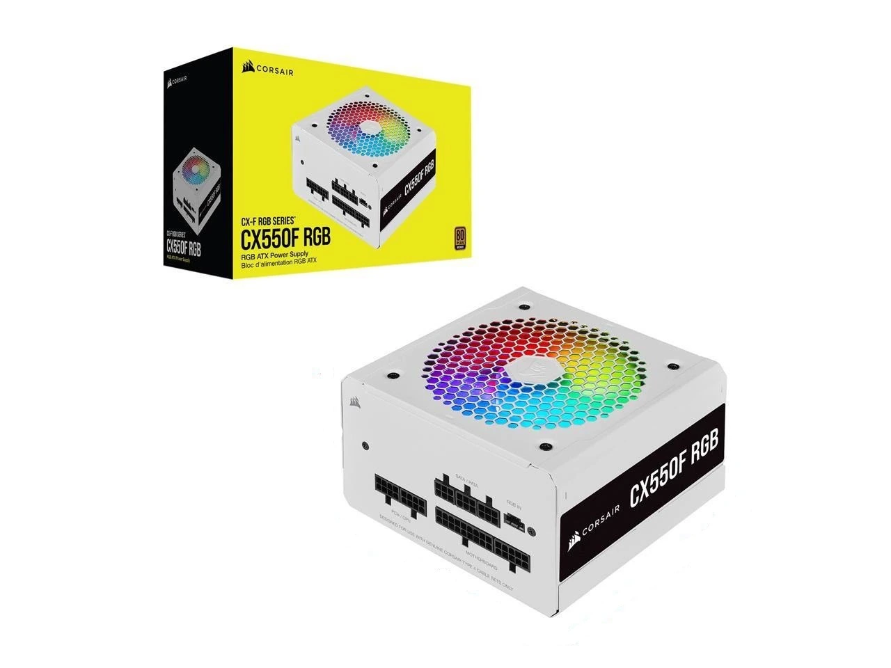 Nguồn CORSAIR CX550F 550W RGB 80 Plus Bronze CP-9020225-NA (White)