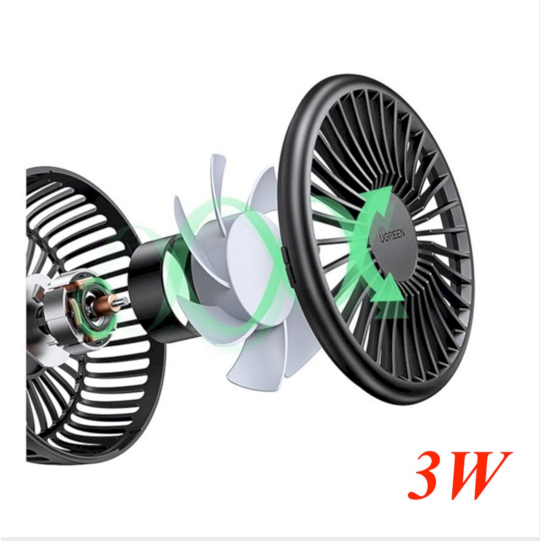 Ugreen 10421 3W Màu Đen Quạt hút gió nhỏ trên ô tô LP436
