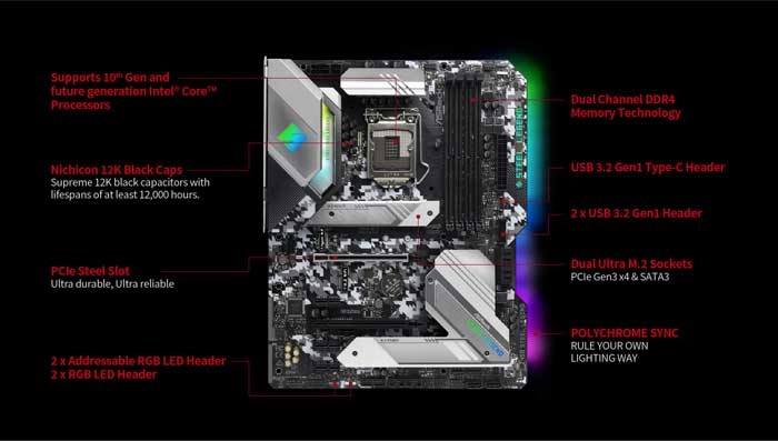 Mainboard Asrock Z490 Steel Legend (Z490 Steel Legend)