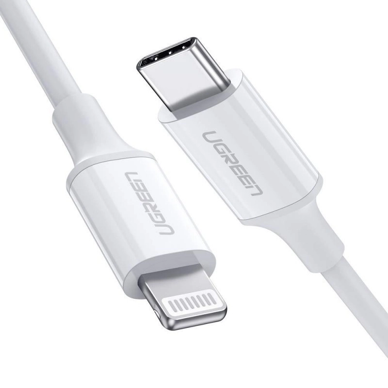 UGREEN US171 USB-C 3.0 Type-C - Lightning Rubber Shell 1‑м White 10493 ...