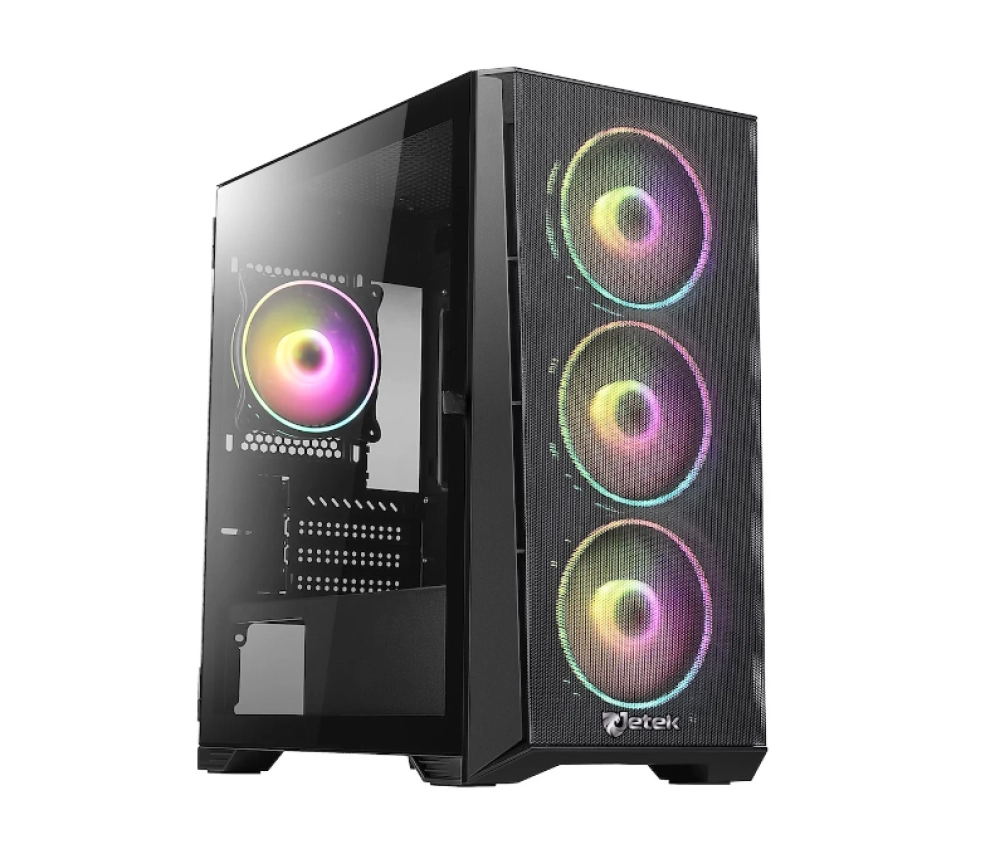 Thùng máy Case Jetek Squid Game - X2 | Đen, Kèm 3 Fan RGB