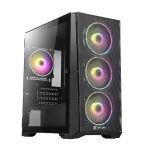 Thùng máy Case Jetek Squid Game - X2 | Đen, Kèm 3 Fan RGB