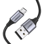 Cáp chuyển USB 2.0 A to Micro USB Nickel Plating Aluminum Braid 0.5m (Đen) UGREEN 60145 