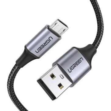 Cáp chuyển USB 2.0 A đến Micro USB Mạ niken Bện nhôm 3m (Đen) UGREEN 60403 