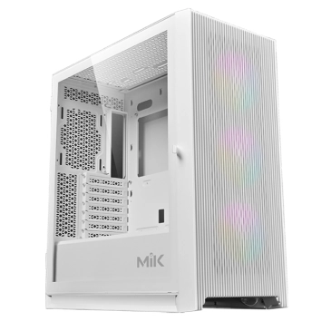 Thùng máy Case MIK STORM 360 White | Trắng, Kèm 3 Fan RGB