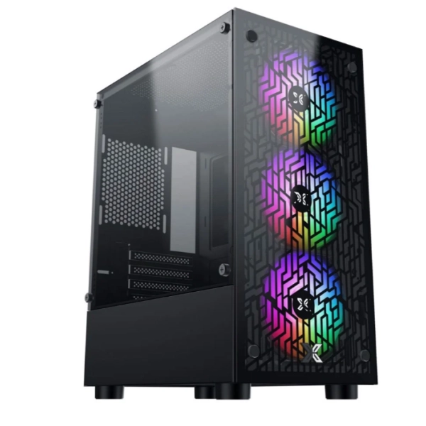 Thùng máy Case Xigmatek NYX 3F EN40313 | Đen, Kèm sẵn 3 Fan RGB
