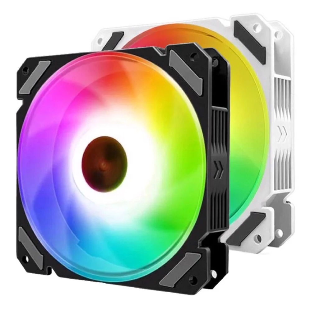 Fan Case Coolmoon Y2 Led RGB | Bộ 5 fan, kèm sẵn HUB + Remote, Trắng - Đen