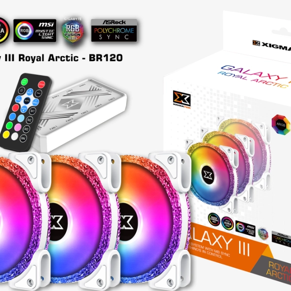 Fan Case Xigmatek Galaxy III Royal ARTIC BR120 ARGB (EN46881) Pack 3 Fan