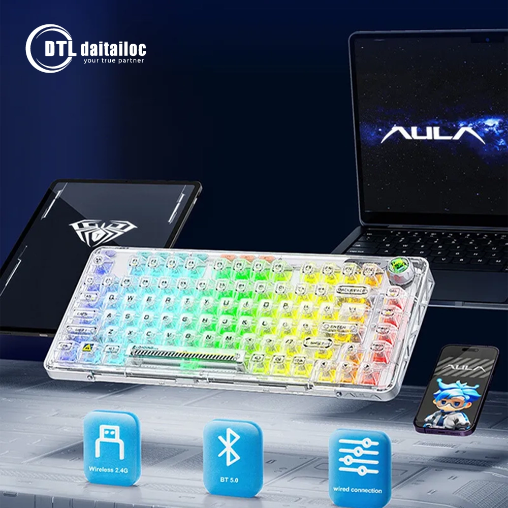 Bàn phím cơ gaming Aula F81 3 mode