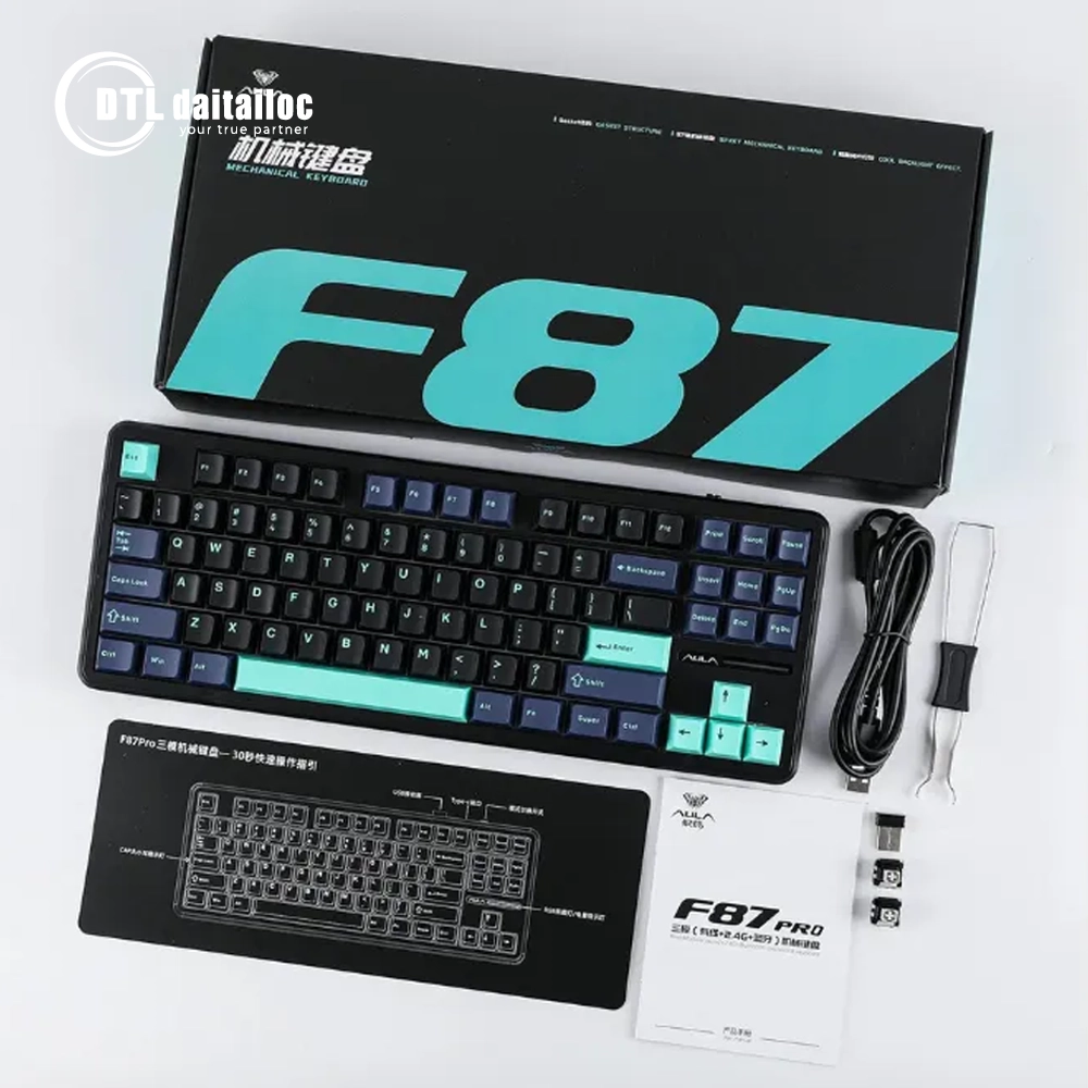 Bàn phím cơ gaming Aula F87 PRO 3 mode