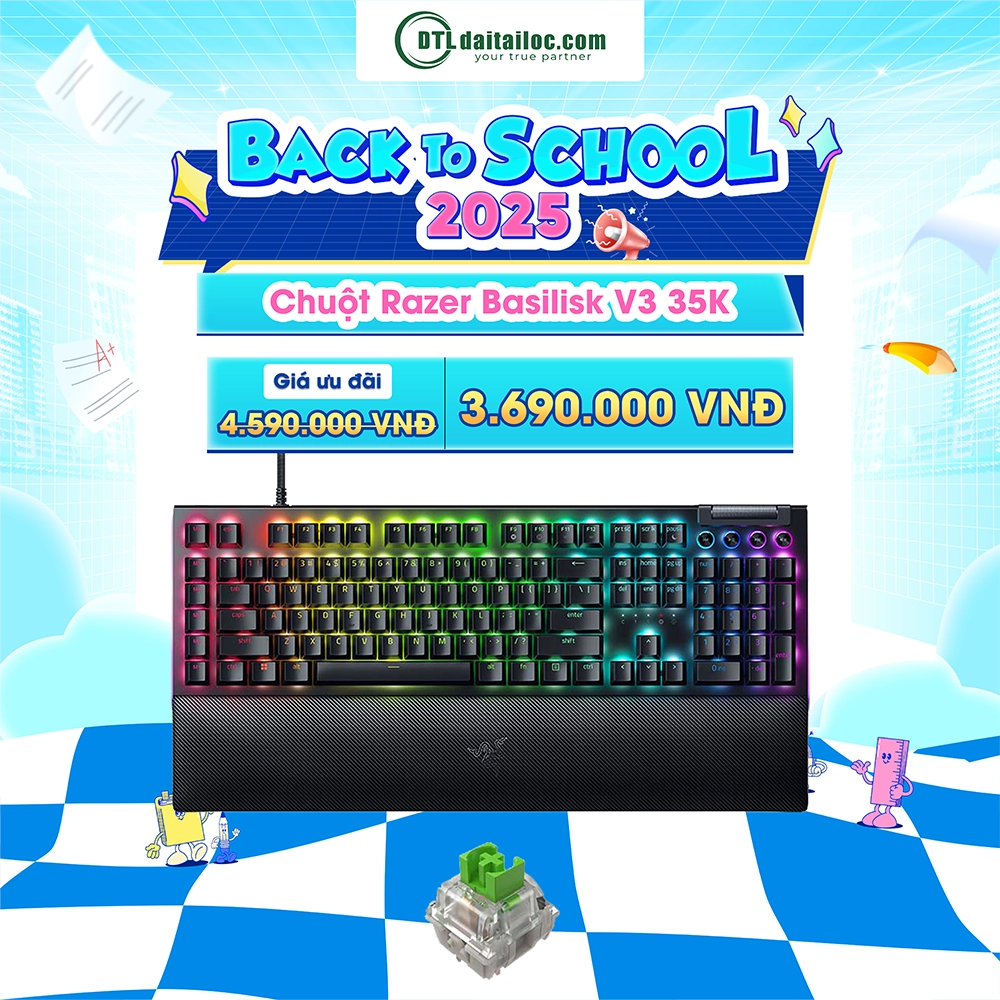 Bàn phím gaming Razer BlackWidow V4 - Green Switch