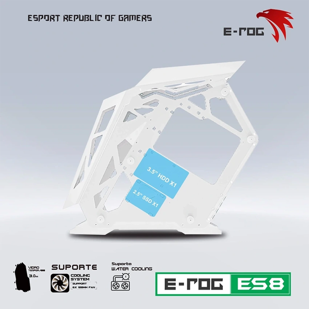 Case VSP ES8 Trắng (Gaming - MATX)