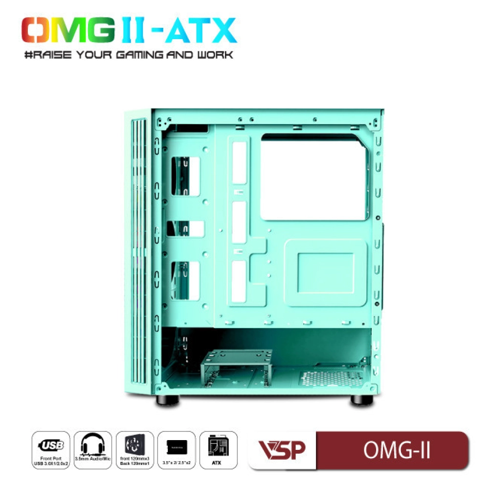 Case VSP OMG II Xanh Lá (Gaming - ATX)