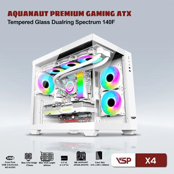 Case Thùng Máy VSP Aquanaut X4 Trắng (ATX)