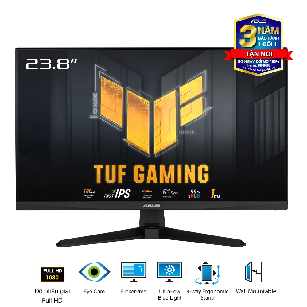 Màn hình máy tính LCD ASUS VG249Q3A | 23.8 inch/Full HD/Tấm nền IPS/180Hz Chính Hãng