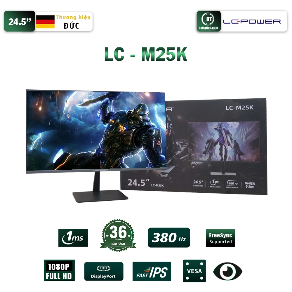 Màn hình LCD LC POWER 25inch LC-M25K  IPS FHD 380Hz HDMI, DP
