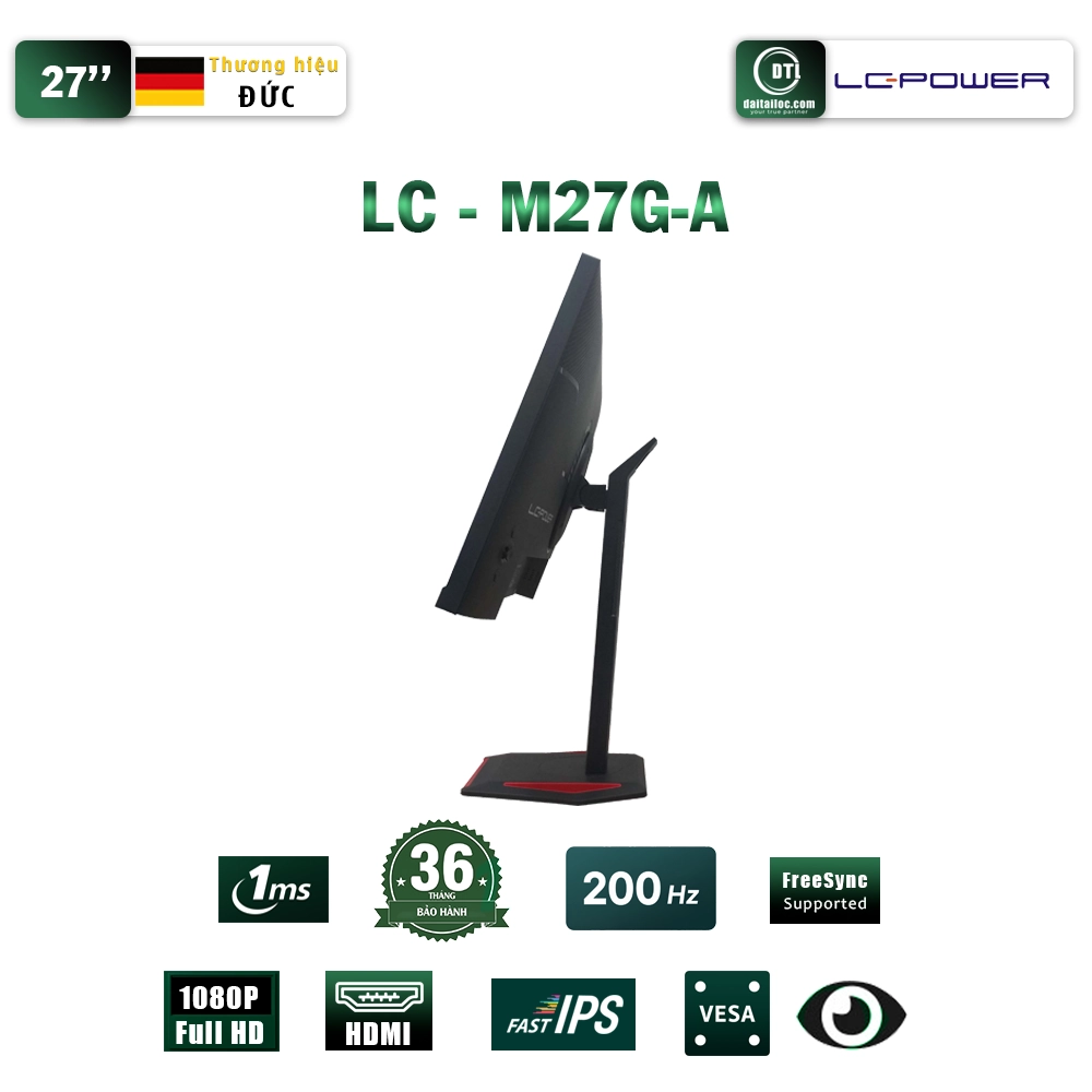 Màn hình LC POWER 27inch LC-M27G-A RGB IPS FHD 200Hz HDMI, DP