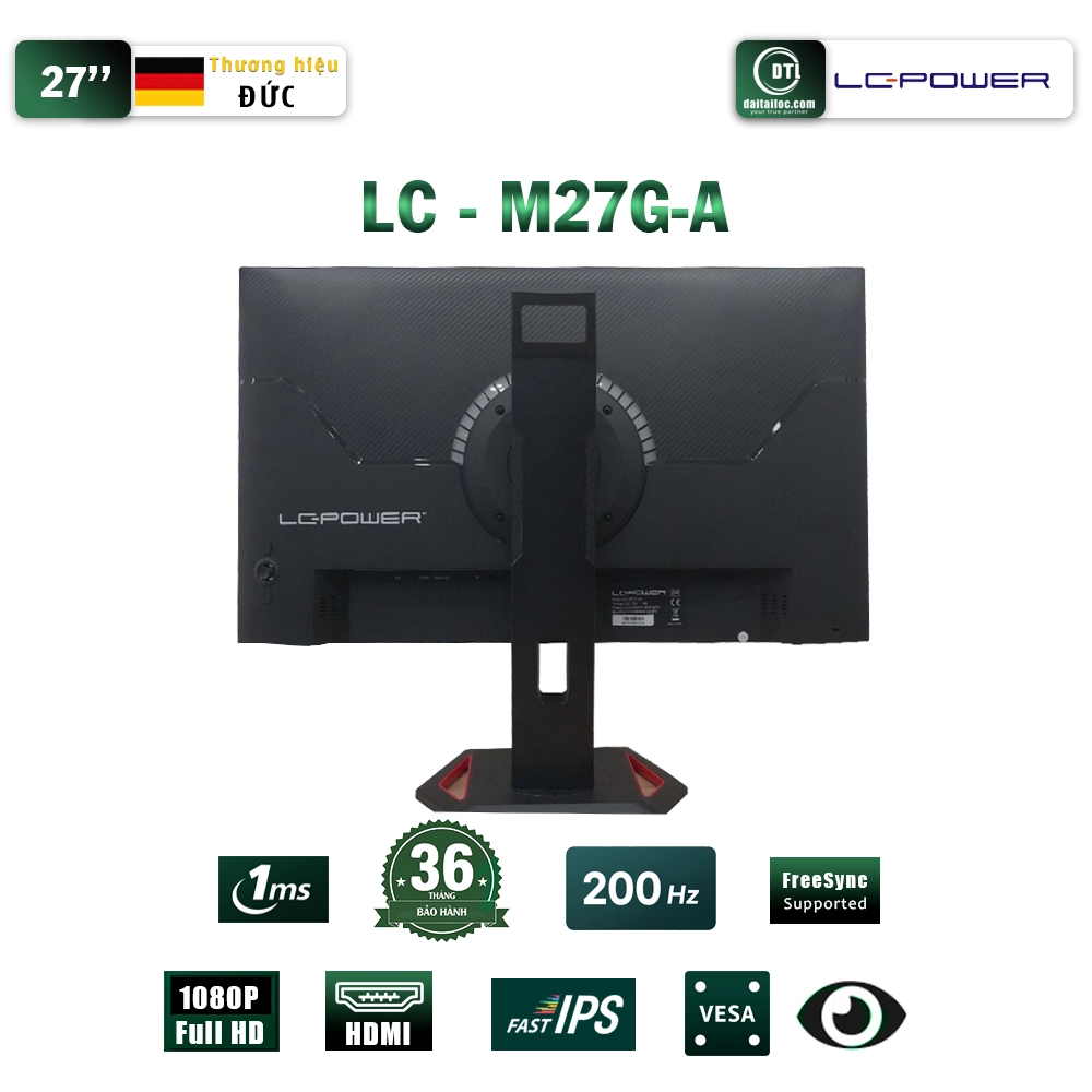 Màn hình LC POWER 27inch LC-M27G-A RGB IPS FHD 200Hz HDMI, DP