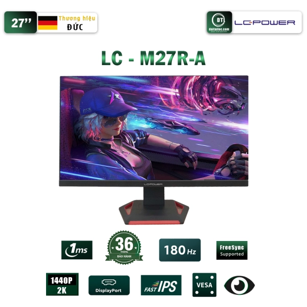 Màn hình LC POWER 27inch LC-M27R-A IPS 2K 180Hz