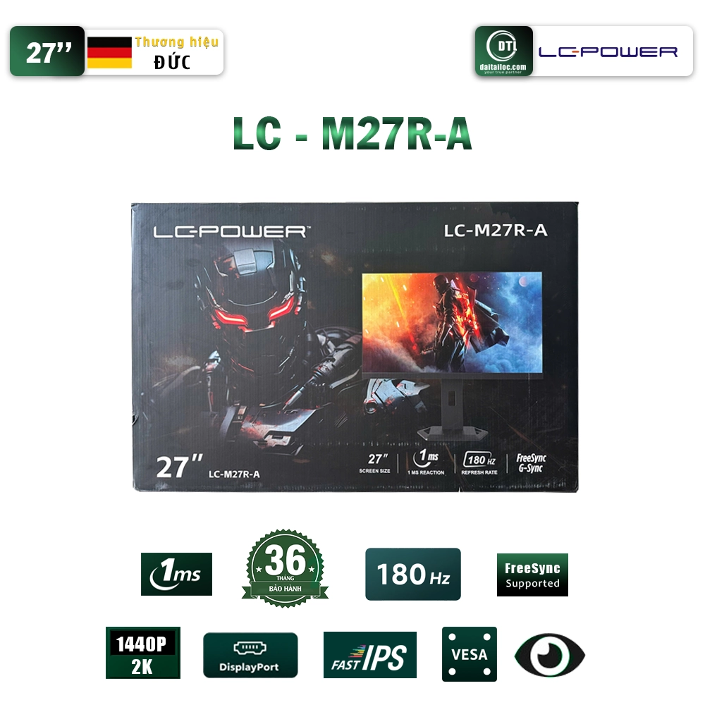Màn hình LC POWER 27inch LC-M27R-A IPS 2K 180Hz