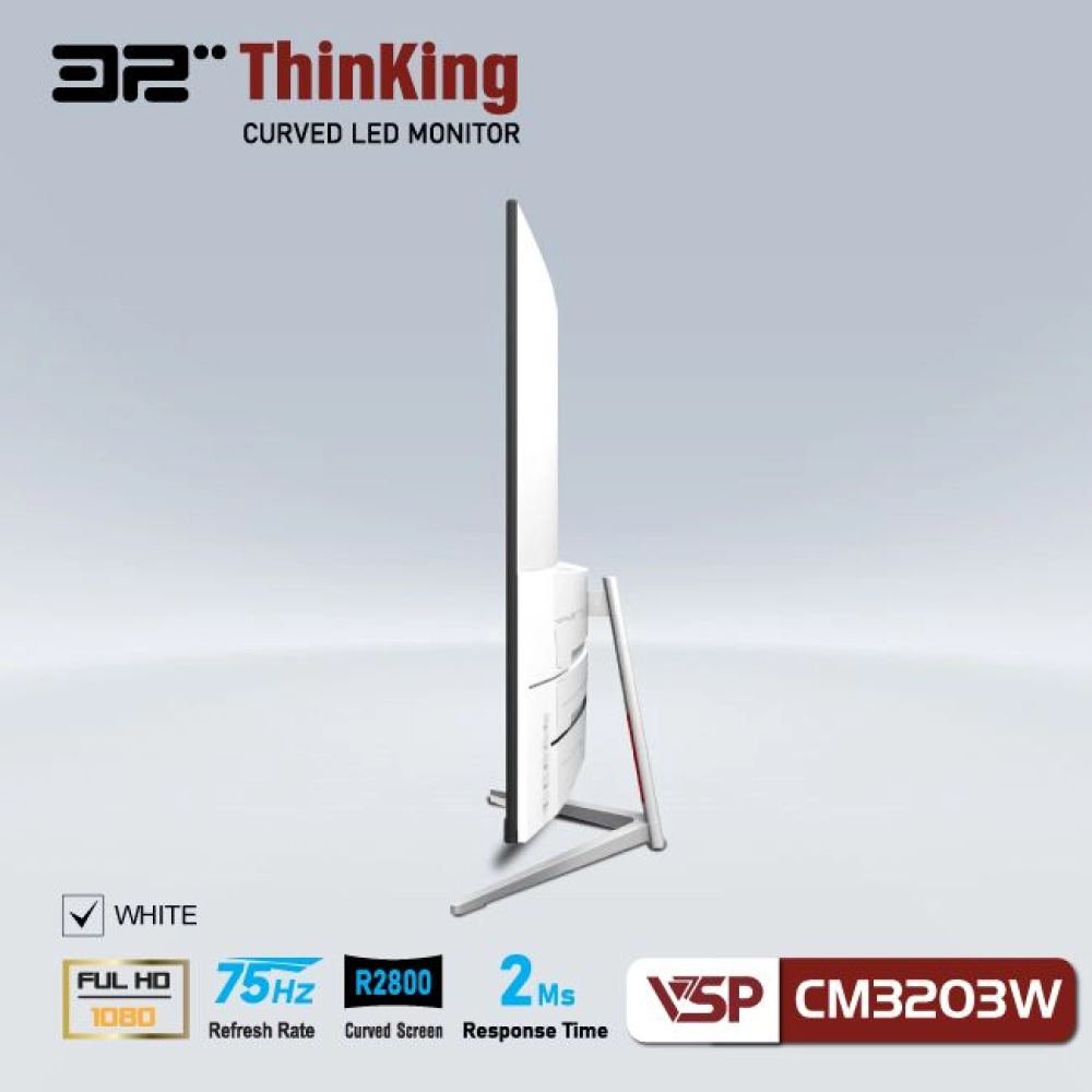 Màn hình máy tính LCD Cong VSP Thinking VL32 (CM3203W) Trắng | 32 inch/Full HD/Tấm nền VA/75Hz Chính Hãng