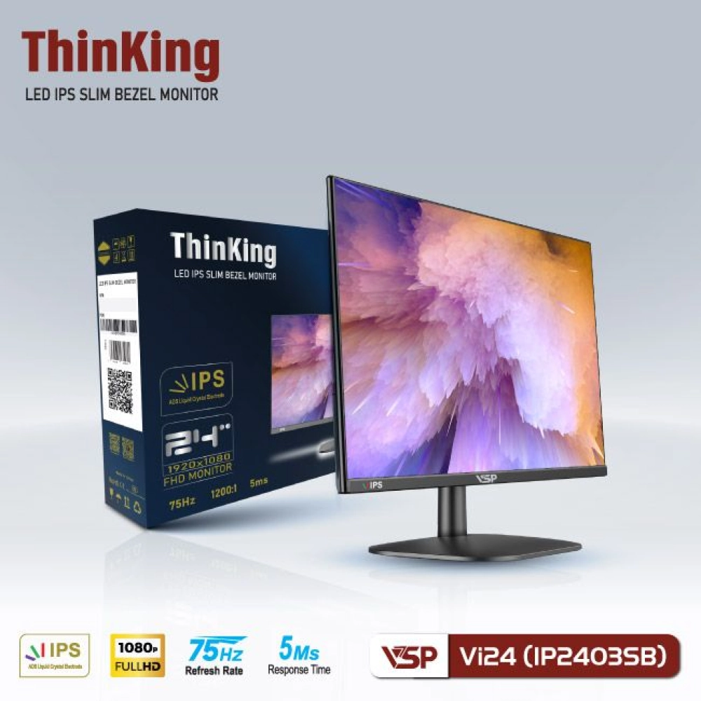 Màn hình máy tính LCD VSP IP2403SB/24 inch/Full HD/Tấm nền IPS/75Hz Chính Hãng
