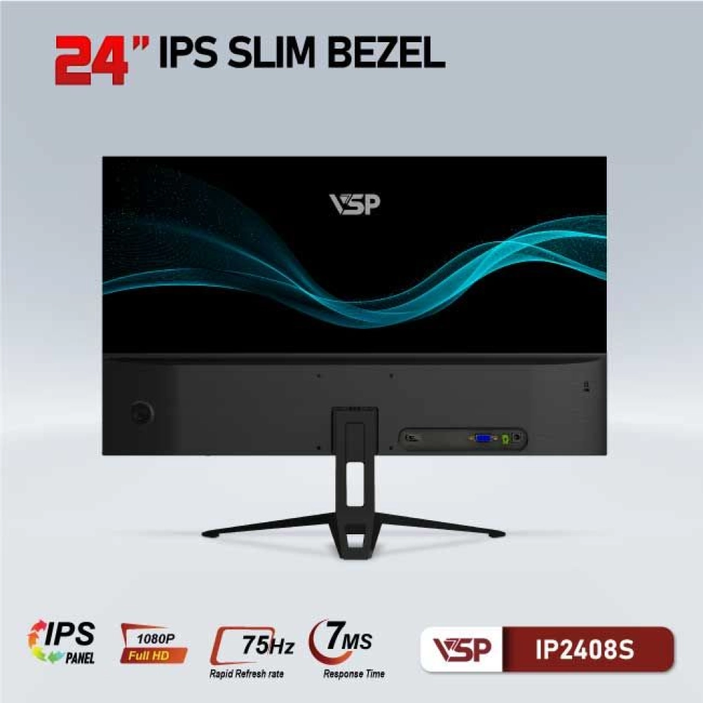 Màn hình máy tính LCD VSP IP2408S | 24 inch/Full HD/Tấm nền IPS/75Hz Chính Hãng