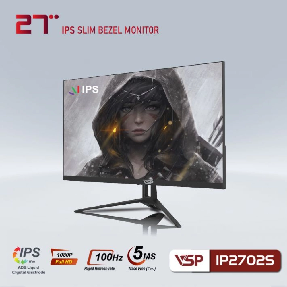 Màn hình máy tính LCD VSP IP2702S | 27 inch/Full HD/Tấm nền IPS/75Hz Chính Hãng