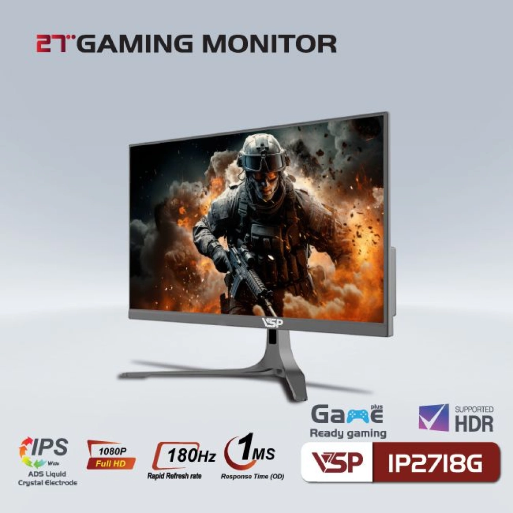 Màn hình máy tính LCD VSP IP2718G | 27 inch/Full HD/Tấm nền IPS/180Hz Chính Hãng