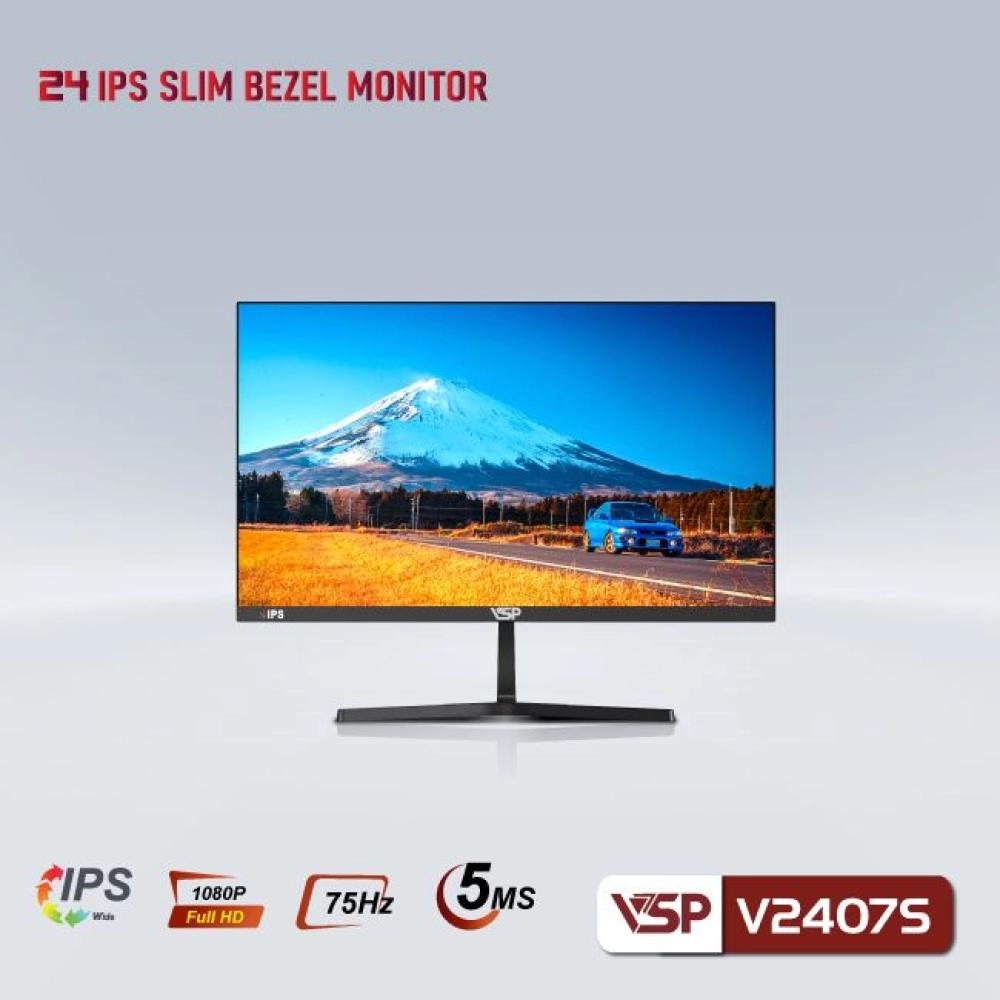 Màn hình máy tính LCD VSP V2407S Đen | 23.8 inch/Full HD/Tấm nền VA/75Hz Chính Hãng