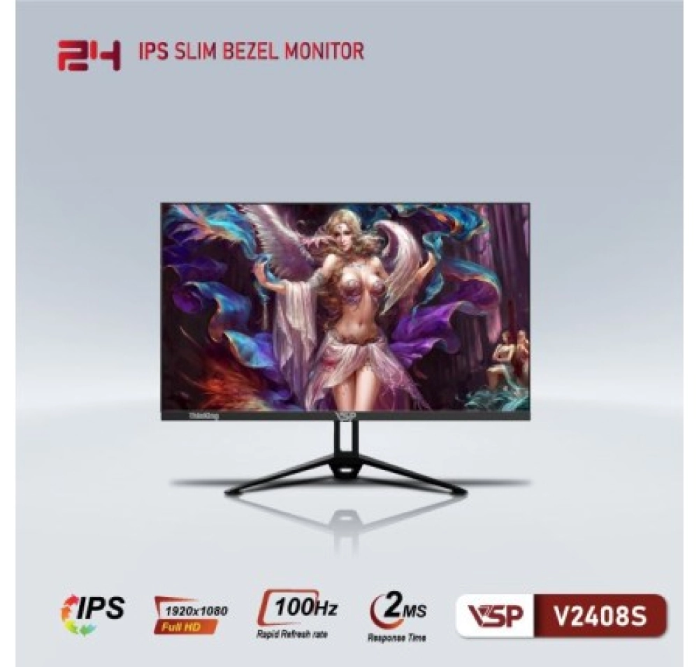 Màn hình máy tính LCD VSP 24inch V2408S FHD IPS 100HZ HDMI, VGA