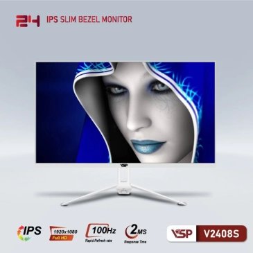 Màn hình máy tính LCD VSP V2408S Trắng | 24 inch/Full HD/Tấm nền IPS/100Hz Chính Hãng