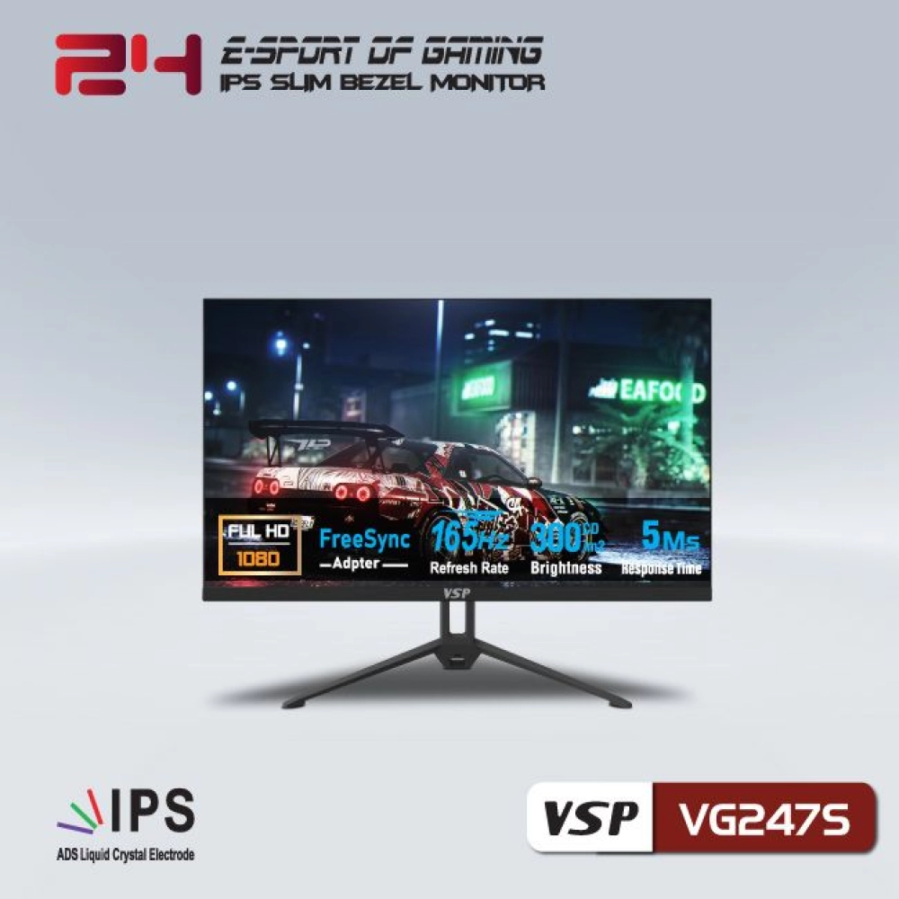 Màn hình máy tính LCD VSP VG247S | 23.8 inch/Full HD/Tấm nền IPS/165Hz Chính Hãng